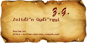 Zoltán Györgyi névjegykártya